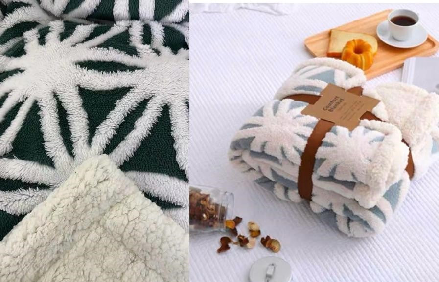 Plush Geometric Pattern Fleece Blankets