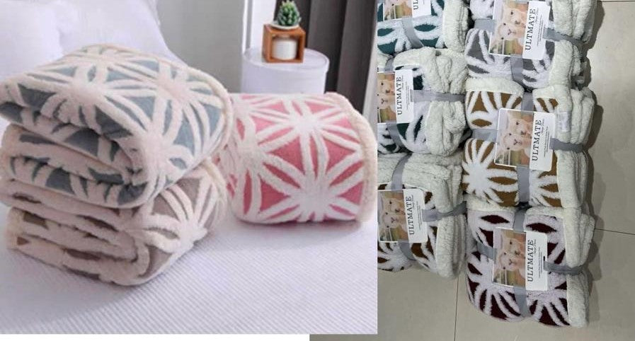 Plush Geometric Pattern Fleece Blankets