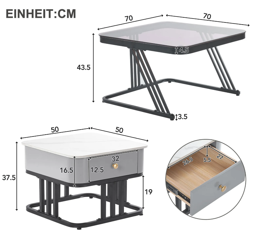 2pcs table