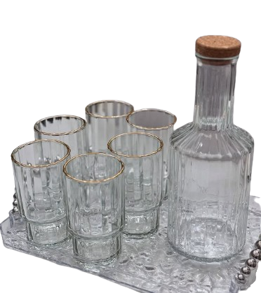 8pcs Tray & 6pcs of Glass & Jug