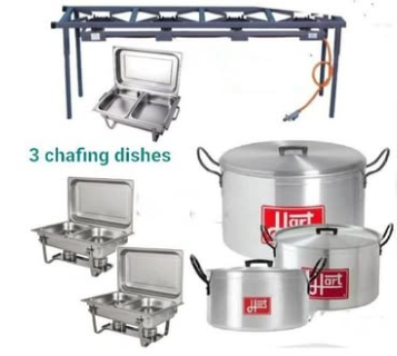 3 chafing dishes dishes & Gas Stand & 3 Stoves