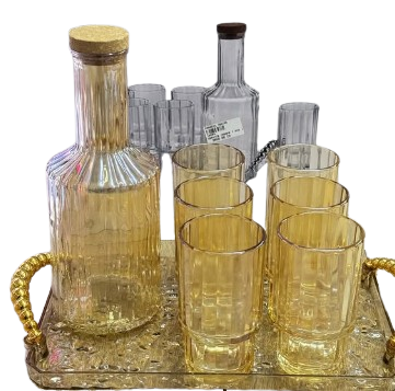 8pcs Tray & 6pcs of Glass & Jug
