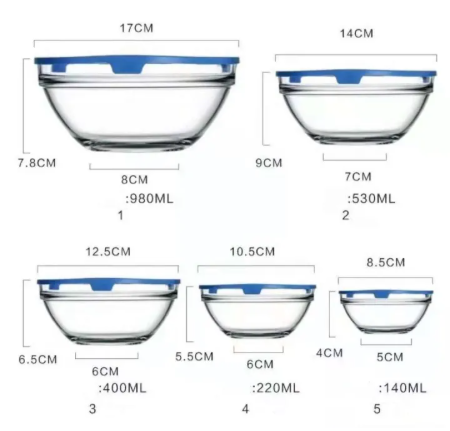 5 pcs Containers