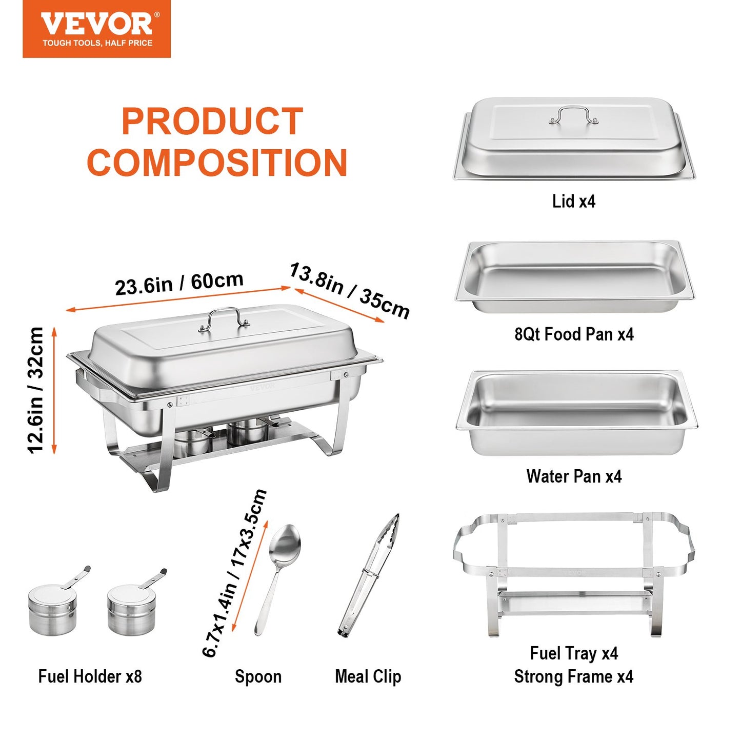4 Chafing Dishes Set