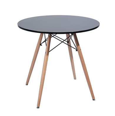 Glass wooden leg table with 4 chairs