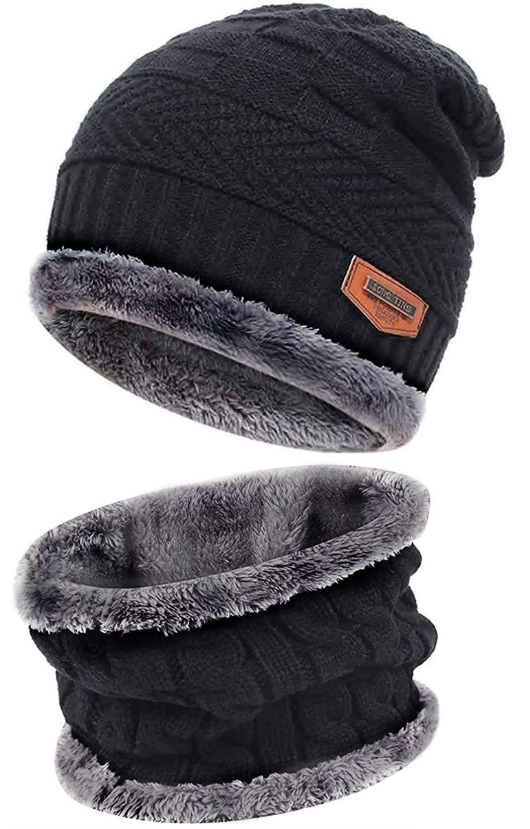 Winter Knit Beanie and Scarf Set